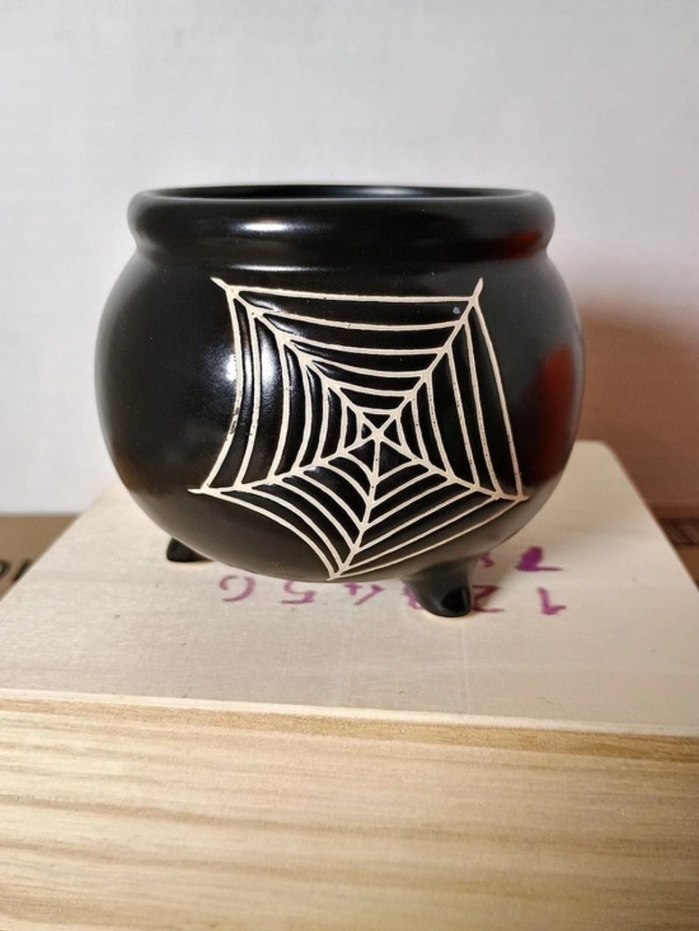Threshold Black Cauldron Spider Web Mug Black